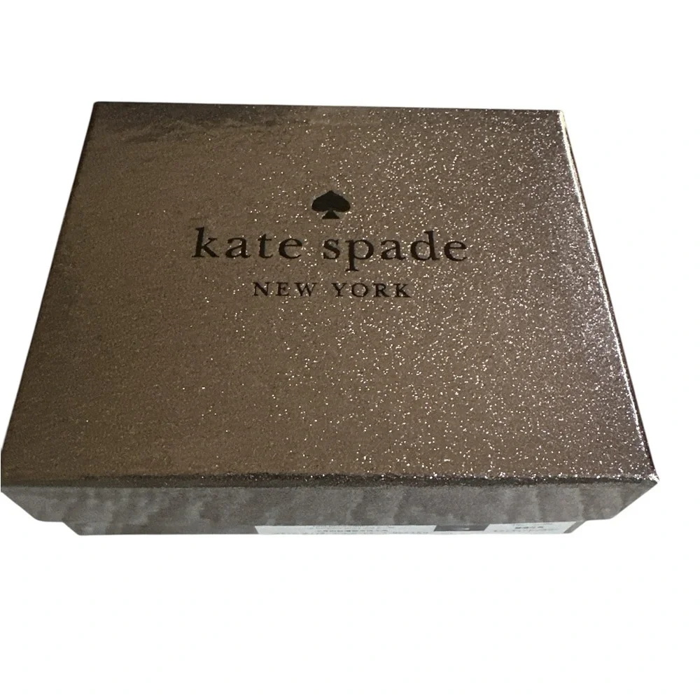 ⭐ Kate Spade Glitter Card Case – Kenzie Gilt Mix Silver Metallic